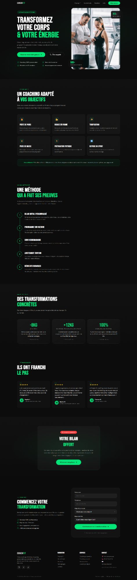 Landing page Coach Sportif